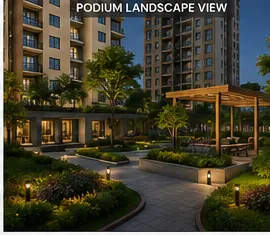 Conceptual podium landscape view of Habulus Oasis Grove